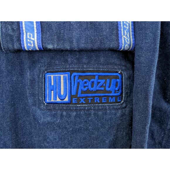 Mens Hedz-Up Extreme Denim Jean Jacket Size L Blue Embroidered - Picture 5 of 12